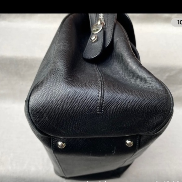 Salvatore Ferragamo Authentic Black Top Handle Bag Saffiano Leather EC - Picture 10 of 16